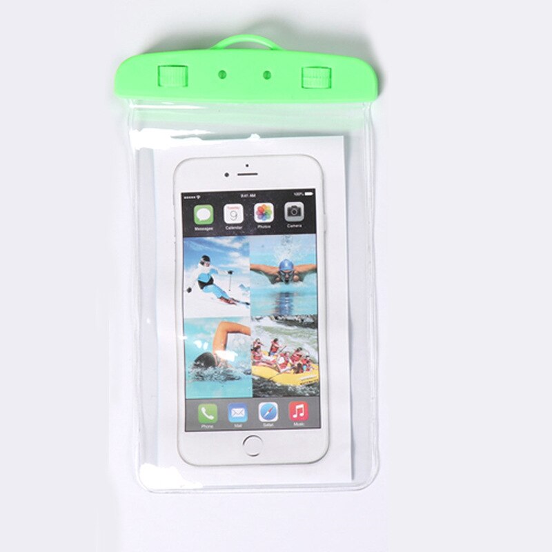 Waterproof Mobile Phone Case For iPhone X Xs Max Xr 8 7 Samsung S9 Clear PVC Sealed Underwater Cell Smart Phone Dry Pouch Cover: Green