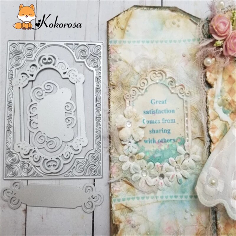 Troqueles de corte Kokorosa troquelados de Metal Marco de encaje borde carta de vida etiqueta troquelado álbum de recortes en relieve plantilla decoración troqueles