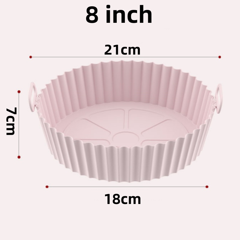 Plateau de cuisson de four réutilisable, friteuse à Air, moule rond en Silicone, Pizza poulet frit, panier en Silicone, poêle antiadhésive, accessoires de cuisson: Gris clair