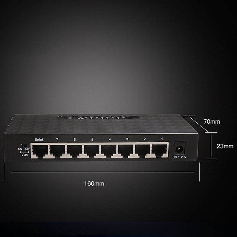 8 porte Gigabit Switch di Rete A 1000Mbps Gigabit Ethernet Switch di Rete Lan Hub Ethernet Intelligente Switcher Spina di UE