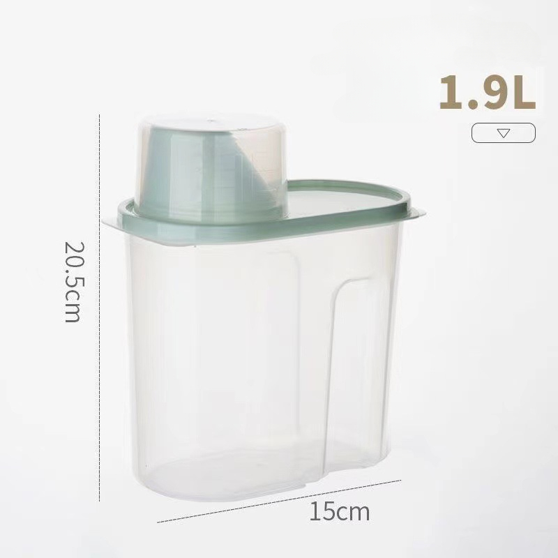 2.5/1.9l Plastic Voorraadtank Met Maatbeker Vochtbestendige Verzegelde Pot Accessoires Voor Dierbenodigdheden: Deep Blue