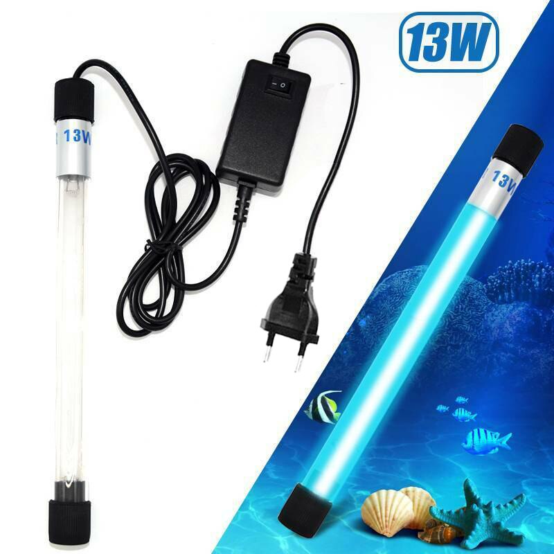 Stérilisateur à lampe UV étanche, filtre Submersible à lumière ultraviolette, nettoyeur d&#39;eau pour Aquarium 5/7/9/11/13W: 13w EU Plug