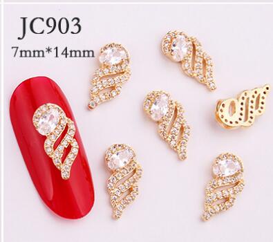 Bijoux d'ongle rouge avec zircon et chaîne, décoration autocollante avec diamant, licorne, , directement depuis l'usine,: 903