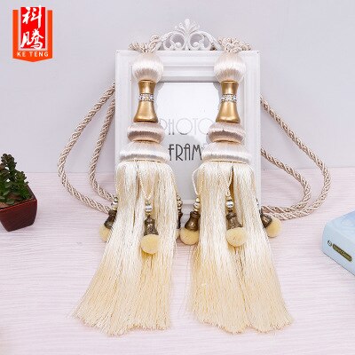 2 sztuk kurtyna akcesoria dekoracyjne kutas chwost uchwyt na zasłony wiszące kulki kurtyny pasek salon zasłony wiszące uchwyt na: beige