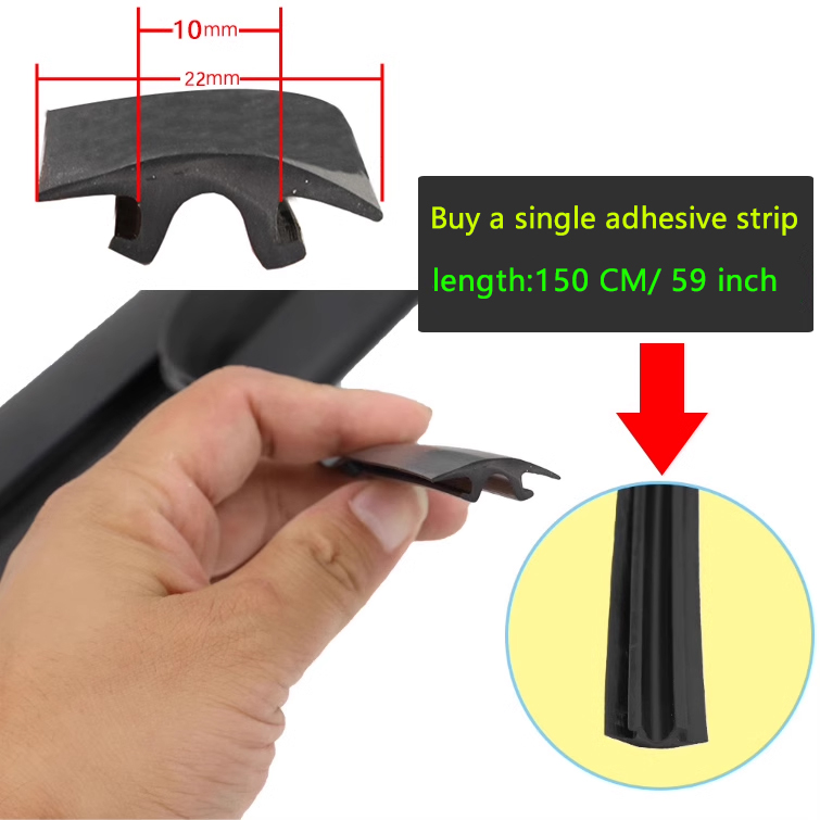 1 stuks rubberen strip aan de bovenste groef van de haaiendwarsbalk. Antislip rubberen strip, rubberen strip met toenemende wrijving: Ivoor
