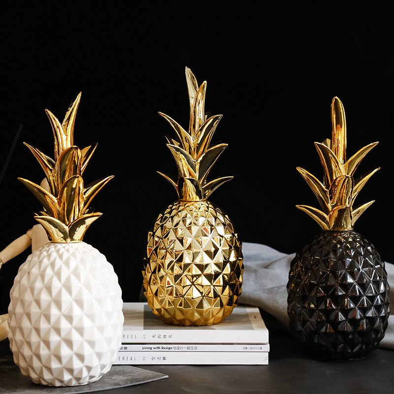 nordisk lys luksus keramisk ananas gyllen hjem stue veranda modell rom myk dekorasjon bryllup