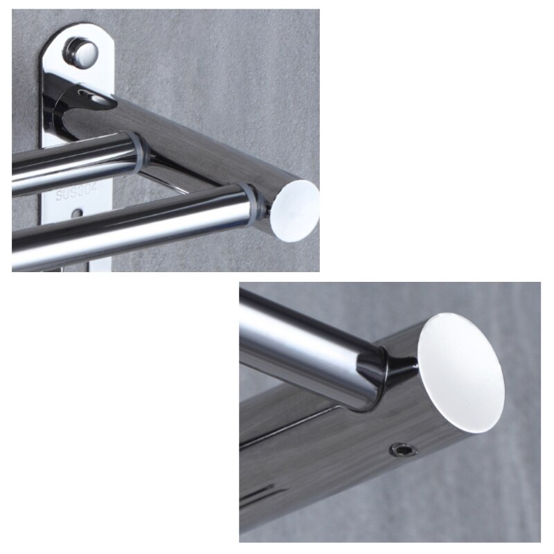 Rekbaar Verstelbare Roestvrij Staal Handdoek Bar 3-Tier Flexable Badkamer Rack Wand Hand Handdoek Schotel Doeken Hanger houder