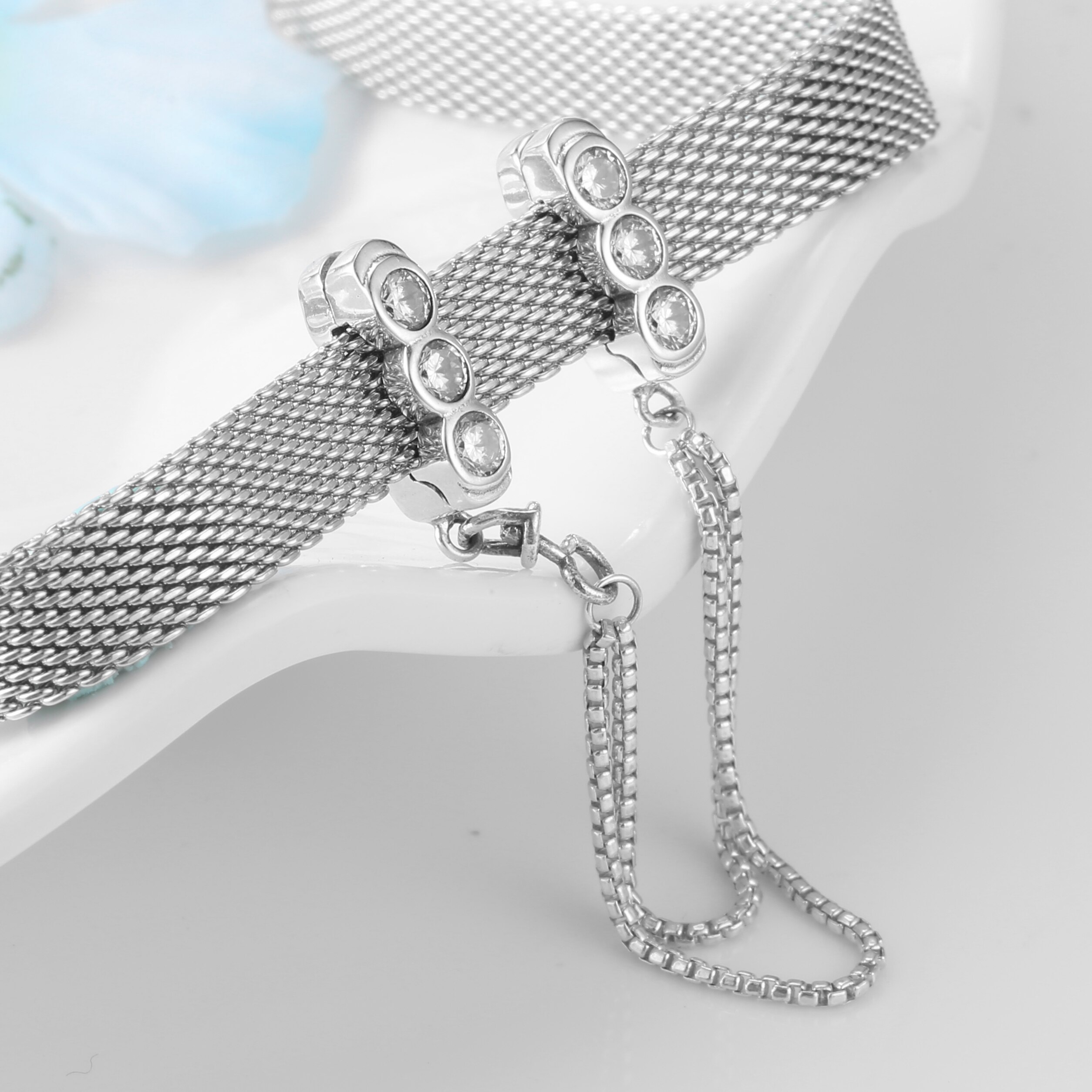 Chiaro CZ 925 sterlina d'argento Pinze Perline Pendenti E Ciondoli Monili Che Fanno in forma Originale Riflessioni Pendenti E Ciondoli Dei Braccialetti Dei Braccialetti