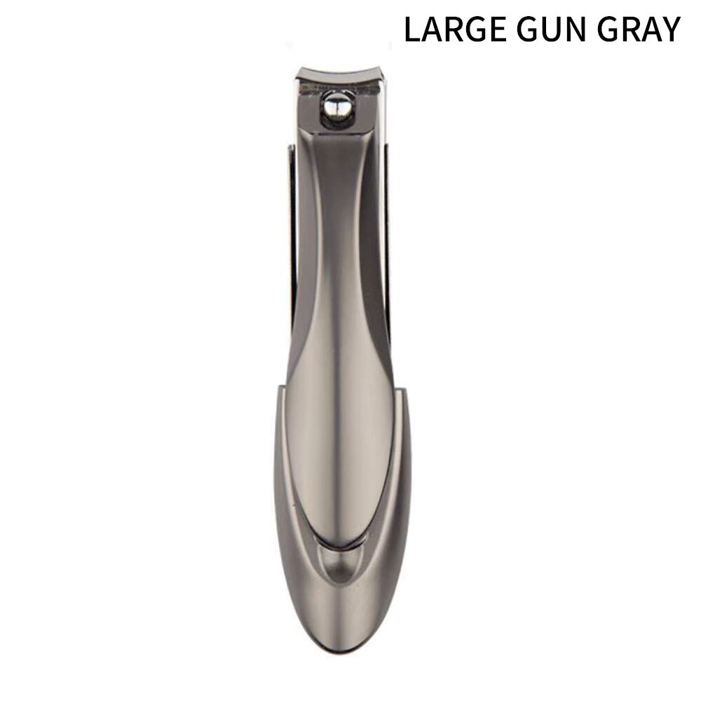 Splash-proof stainless steel nail clippers manicure tools pedicure scissors nail toenail outdoor: Large gun gray