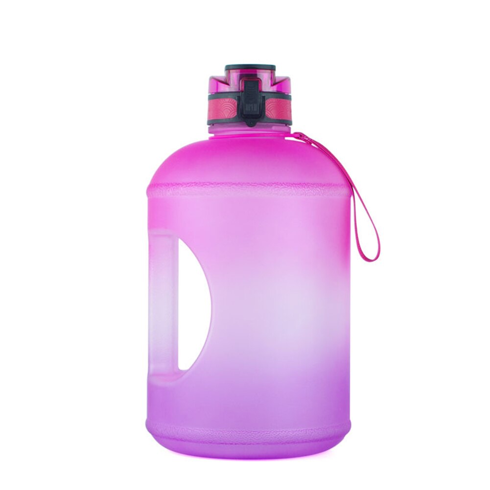 Gallon vandflaske med tidsmarkør og halm motiverende vandkande bpa gratis lækagesikre store vandflasker: Lyserød lilla