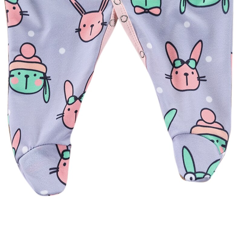 Baby Footies for Boy Girl Long Sleeve Hooded Cotton Cute Cartoon Rabbit Ears Clothes Boys Girls Jumpsuit Spring Autumn