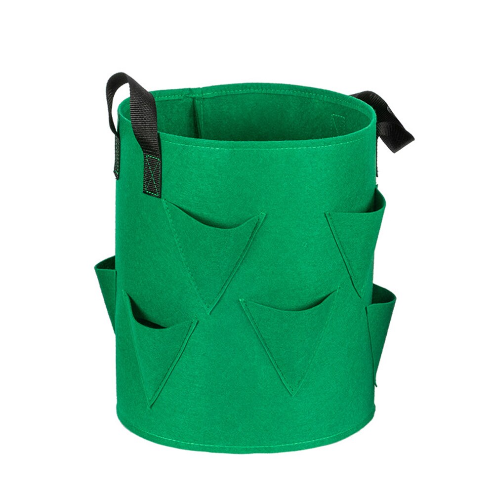 Fraise verticale cultiver sacs plante fleur herbe poche racine respirant légume réutilisable planteur Pot jardin extérieur plantation sac: Green / 10 Gallon (40x35cm)