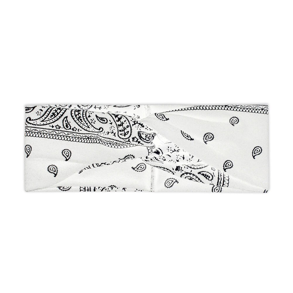 boho Handmade Women Twist Headbands Hair Accessories Acrylic Bandana Scarf Square Female hair band Rock Cool Girls Turban: White