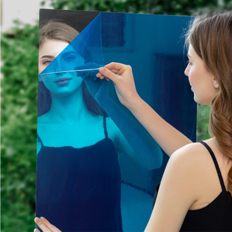 50X200cm Wasserdicht Self Adhesive Aufkleber Film Spiegel Silber Isolierung Aufkleber UV Ablehnung Privatsphäre Filme Hause Dekoration