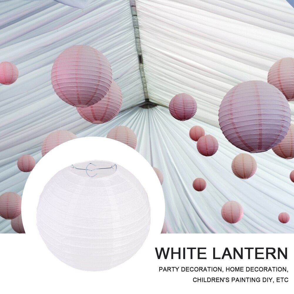 Farolillos chinos de papel de Color blanco de 20/30cm para bodas, eventos, fiestas, suministros de decoración para vacaciones, bola de papel