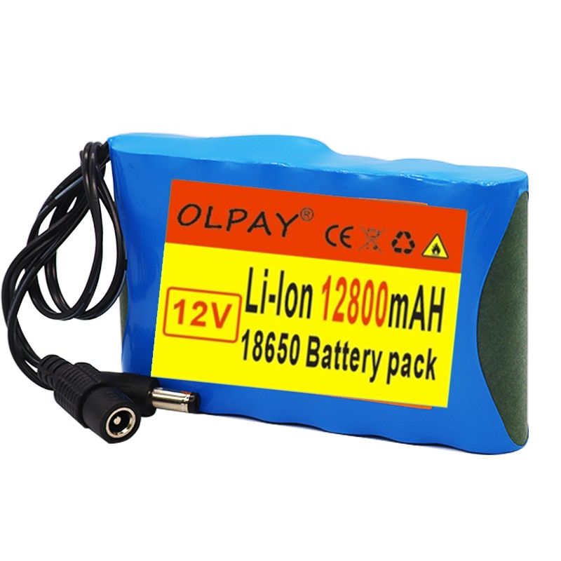Original Portable Super 12V 12800mah battery Rechargeable Lithium Ion battery pack capacity DC 12.6v 12.8Ah CCTV Cam Monitor