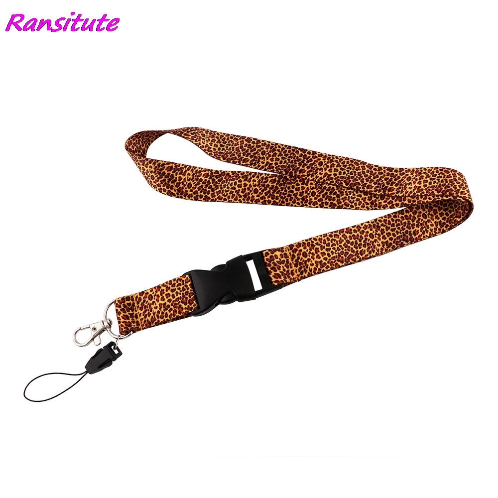 Ransitute R1844 Classic Vintage Leopard Print Lanyard Credit Card ID Holder Badge Women Travel Bank Business Card Cover Badge: 2