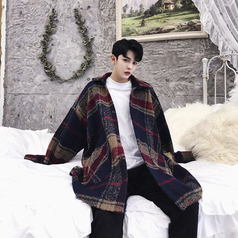 Casaco de lã masculino outono inverno estilo masculino casaco de lã masculino e feminino moda