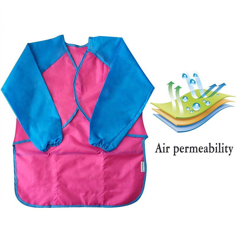Waterproof Baby Girl Boy Long Sleeve Bibs Toddler Infant Burp Cloth Feeding Child Drawing And Painting Apron 5-8 Years