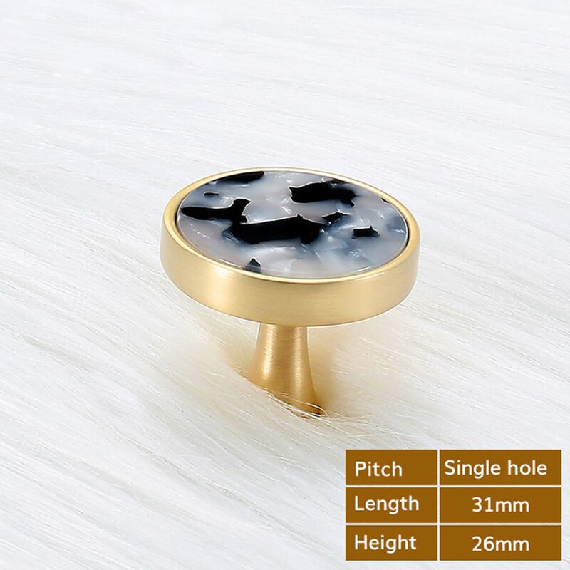European Door Knobs and Handles for Kitchen Cabinet Zinc Alloy Furniture Handles Marble Vein Gold Drawer Pulls Wall Hanging Hook: 12