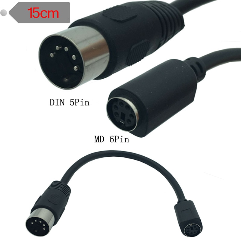 6 pin ps2 male to large keyboard 5 pin female cable connection PS2 5 female 6 male 0.15 m