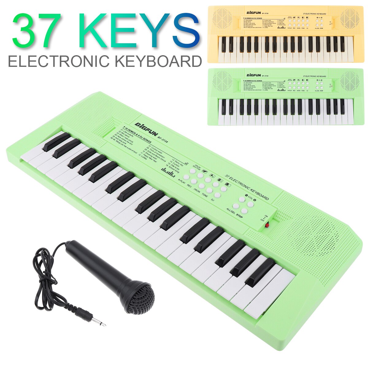 37 Keys Electronic Keyboard Piano Digital Music Key Board with Microphone Children Musical Enlightenment
