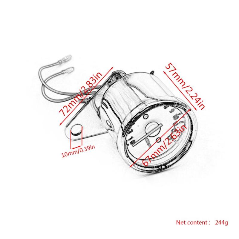 Motorcycle Tachometer Delicate Texture 12V 0-13000 Tachometer Retro Tach RPM Gauge Rev Counter Universal for Motorcycle