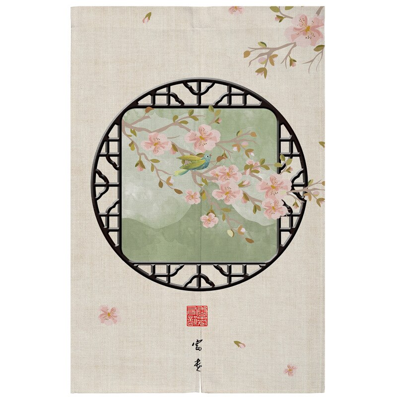 Chinese Stijl Lotus Deur Gordijn Slaapkamer Partitie Restaurant Deur Decoratie Badkamer Half Gordijn Feng Shui Gordijn: 08 / 85x150cm