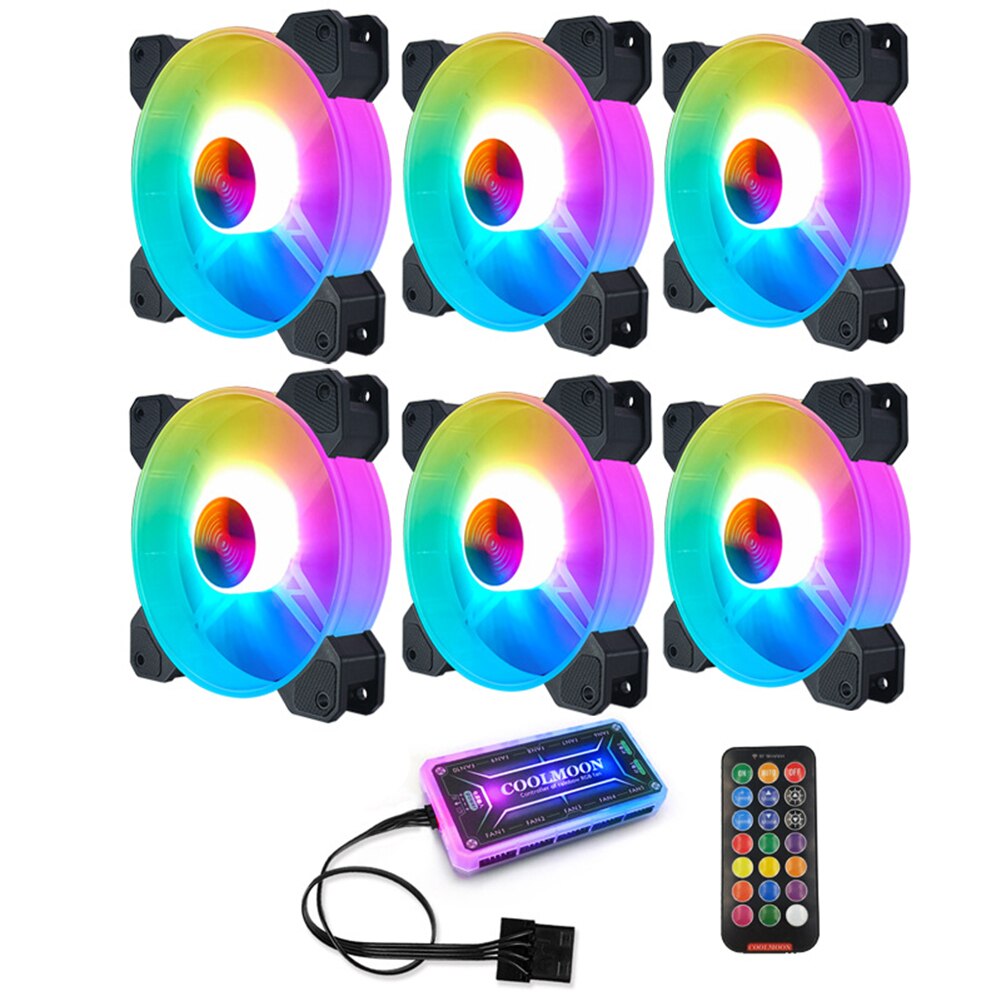 120Mm Computer Case Fan Chassis Rgb Fan Verstelbare Kleurrijke Verlichting Stille Radiator Heatsink Cooler Mute Pc 120Mm Cpu case Fans: D