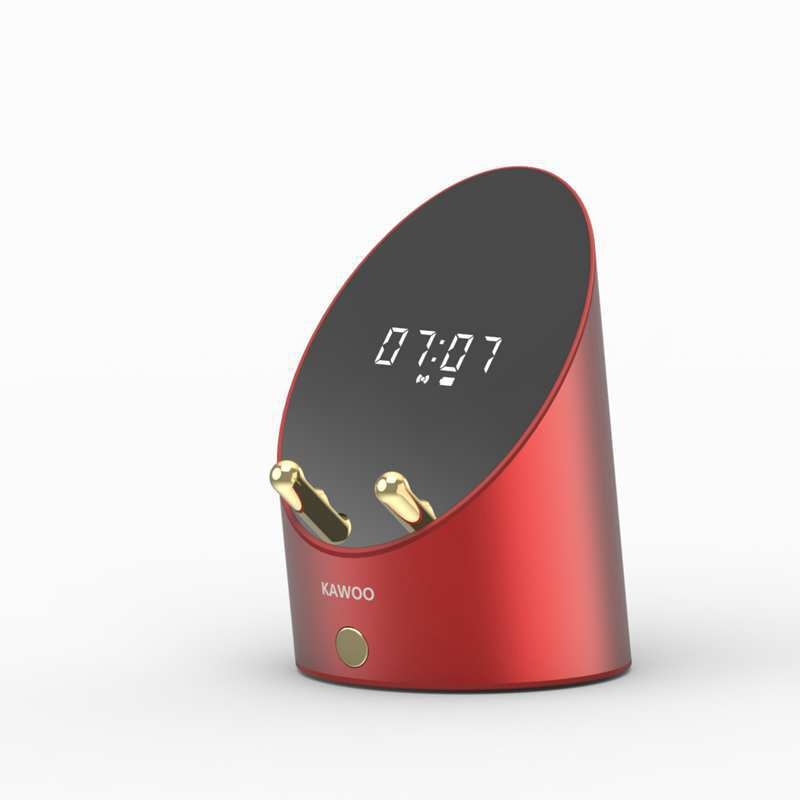 Lingxi Inductie Speaker Telefoon Houder Met Draagbare Desktop Draadloze Wekker Bluetooth Speaker China Rood