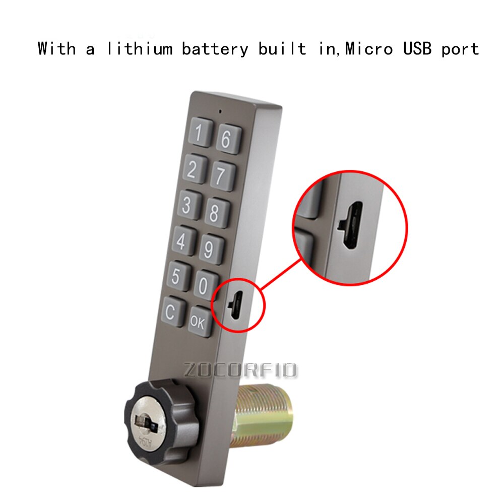 Lithium battery Electronic cabinet panel password lock Digital electronic smart cabinet lock password keypad electronic lock
