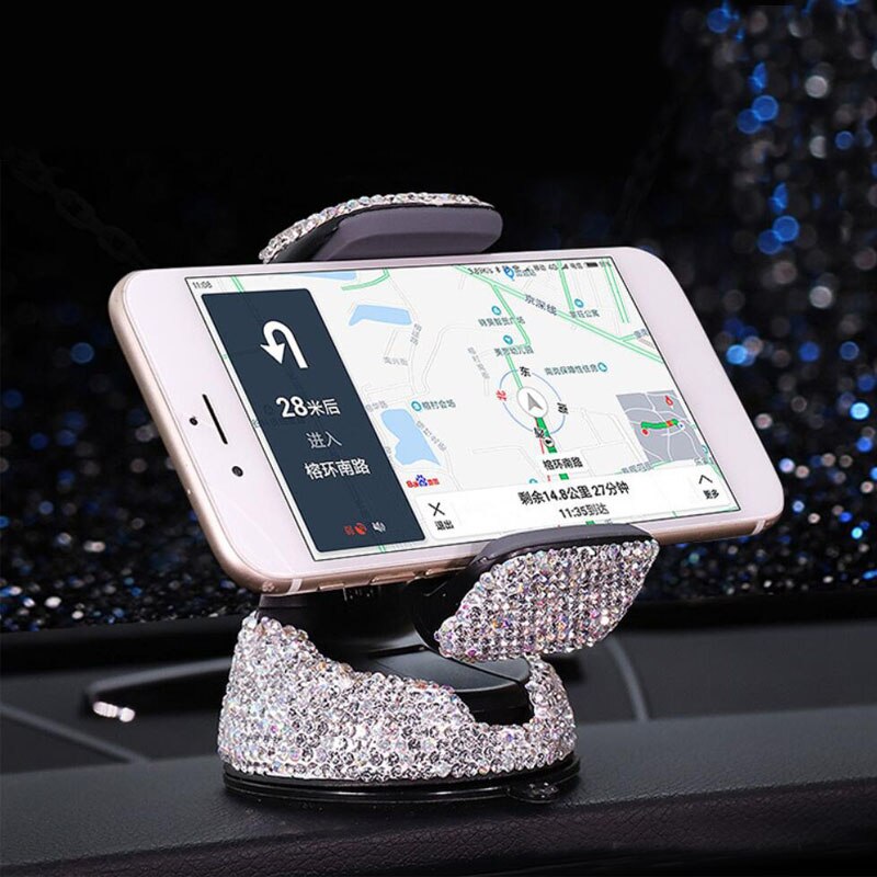 Krystall rhinestones universell bil telefonholder til iphone smarttelefon mobiltelefon auto holder stativ luftventil telefonholder