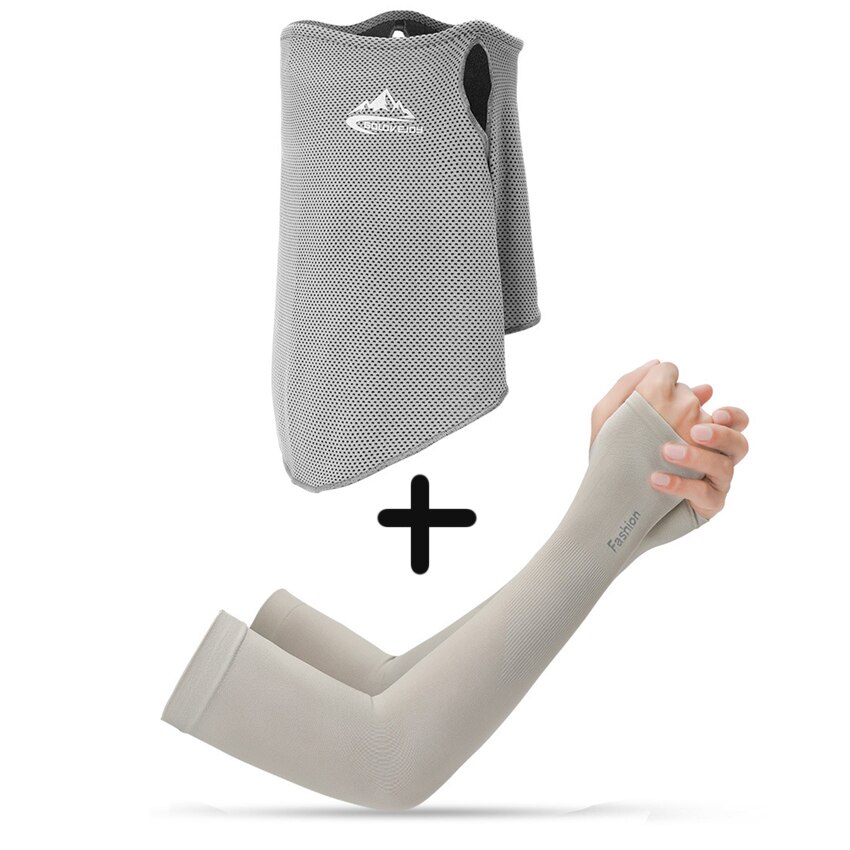 Mannen Hoofddeksels Bandana Fietsen Half Gezichtsmasker Neck Hood Cover Rijden Stofdicht Anti-Zweet Ademend Fiets Hoofd Sjaal voor Mannen: Scarf and Sleeves P