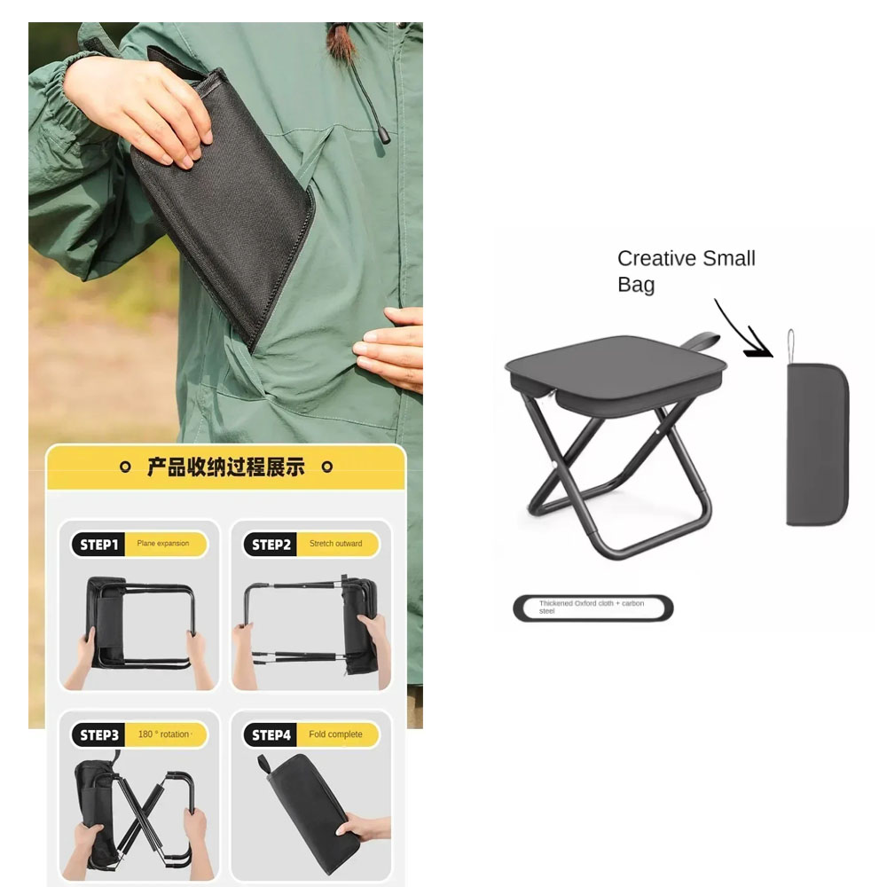 Hopfällbar utomhuspall campingstol/* parkpall picknick liten mazar fiskestol bärbar liten bänk hopfällbar stol /17.5