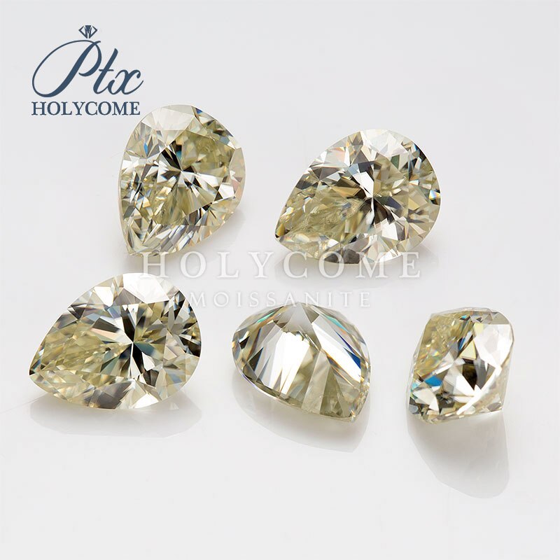 yellow Pear Shape Cut Synthetic Moissanite Price Per Carat For Jewelry Making