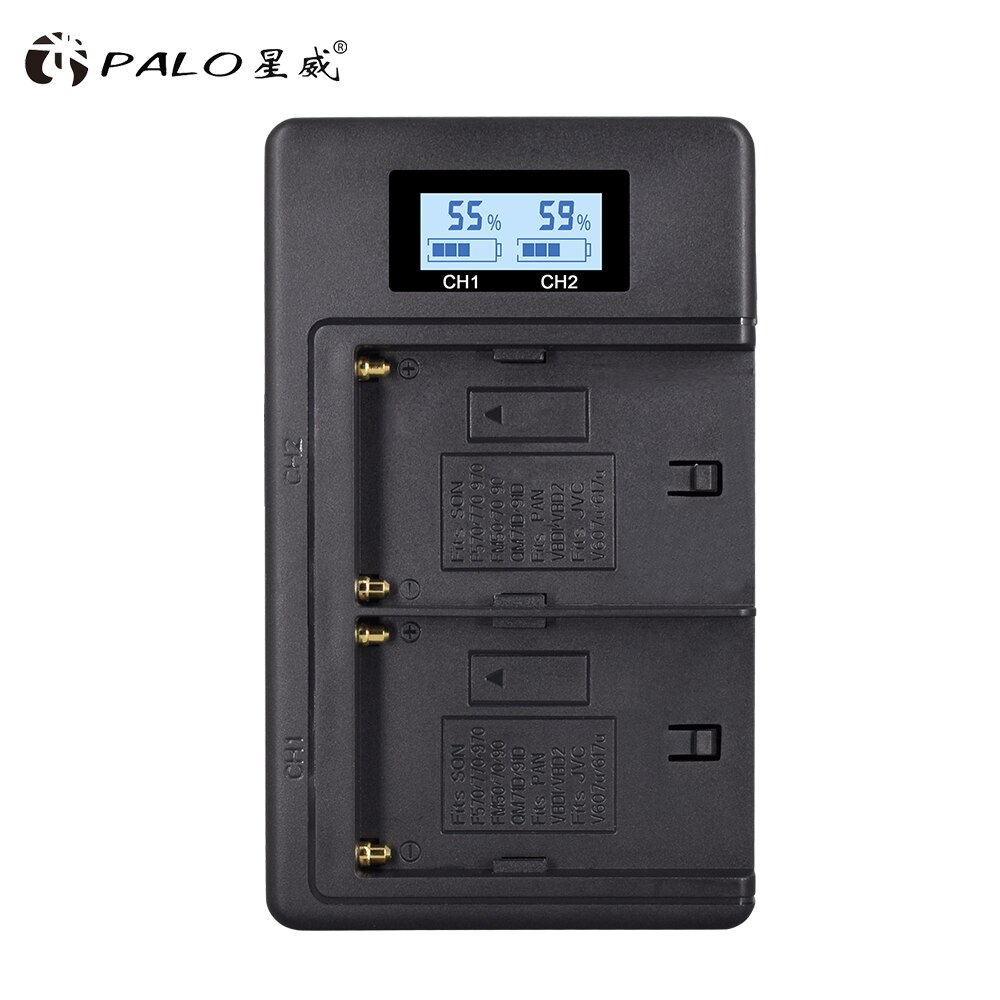 PALO Digitale batterie ladegerät schnelle Clever ladung LCD Bildschirm Anzeige usb batterie ladegerät Für Sony NP-F570 F770 F930 F950 F960 f970