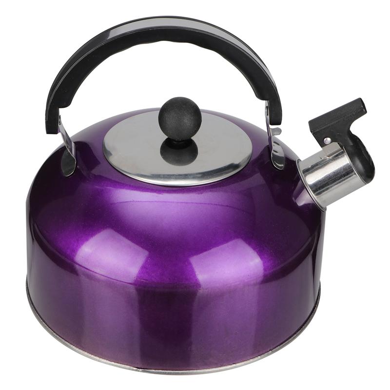 3L Roestvrijstalen Ketel Fluitketel Waterkoker Huishouden Keuken Thee Waterkoker Vlakke Bodem Geluid Ketel Inductie Fornuis Gasfornuis: Purple