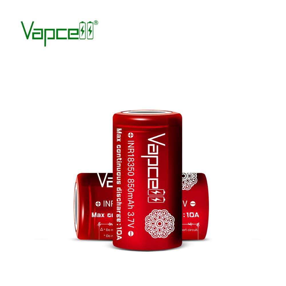 Vapcell Original INR18350 850 mAh high drain 18350 10A 3.7V 18350 for flashlight power tools lithium Battery HKJ test