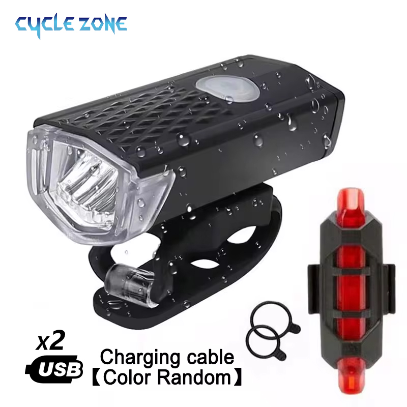 Fahrradlicht-einstellen, Frontlicht mit Rücklicht, wiederaufladbar über USB, einfach zu installieren, 3 Modi, Fahrradzubehör für das Fahrrad, Straße, MTB