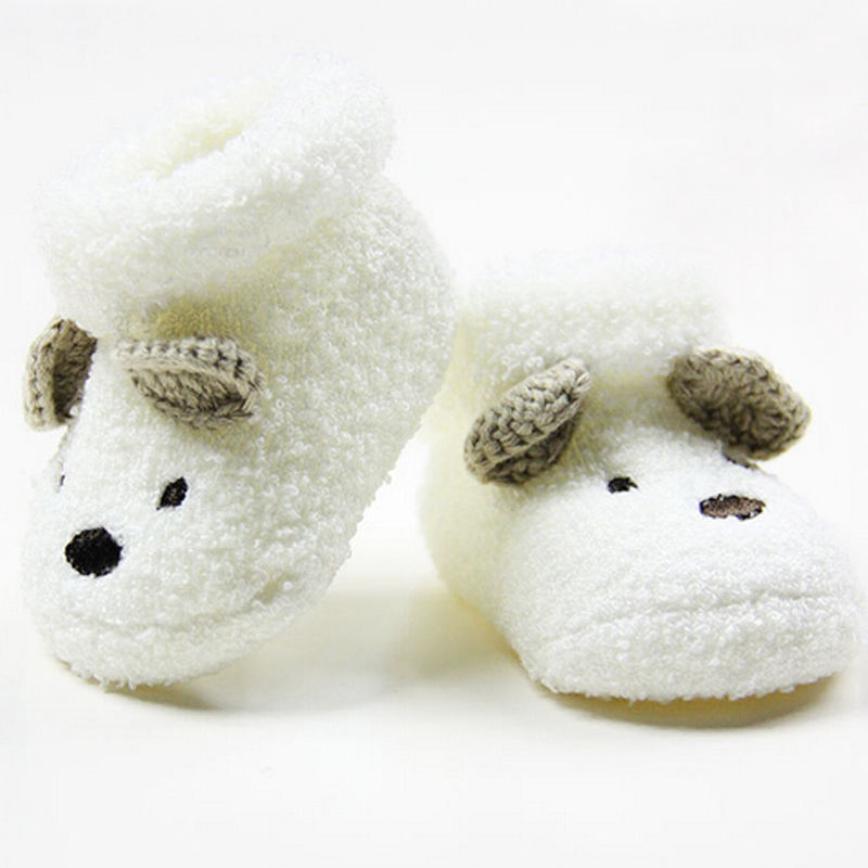 Drenge varme sokker unisex baby piger spædbarn søde bjørn dyr krybbe varme sko til nyfødte