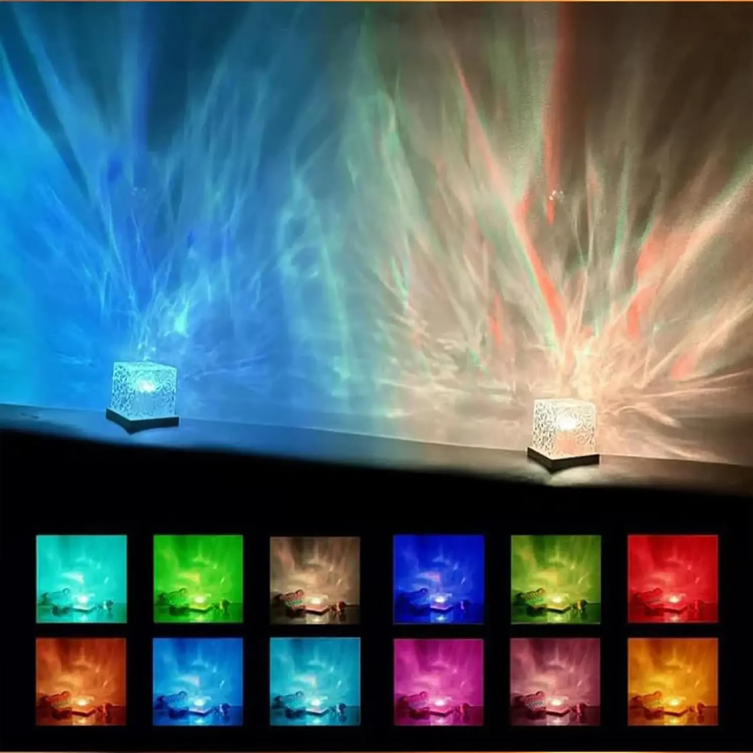 Projecteur de vagues d'océan 16 couleurs minuit Aura Aurora lampe lumineuse maison bureau Bar Restaurant projecteur sous-marin veilleuse