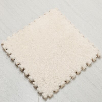 EVA tapis Puzzle en peluche, 30*30cm, 1 pièce, tapis décoratif en velours bouffant, pour chambre d'enfant, jouets rampants, 8 couleurs (échantillon): WHITE