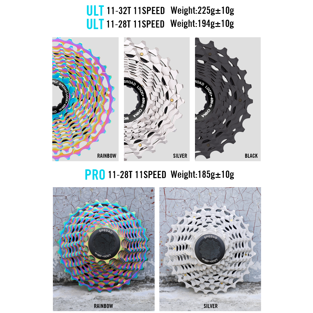 SPEDAO Racefiets Cassette Ultralight 11 Speed 11-25/28/32/34T CNC Vrijloop K7 11V 11S HG Tandwiel Voor R9100 Fiets Vliegwielen
