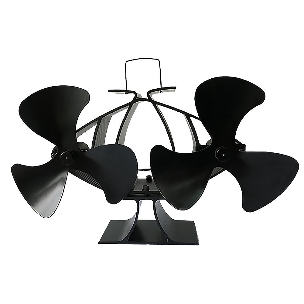 6 Blade Fireplace Fan Twin Motor Heat Powered Stove Fan Eco Fireplace Fan for Wood Gas Coal Pellet Log Heaters