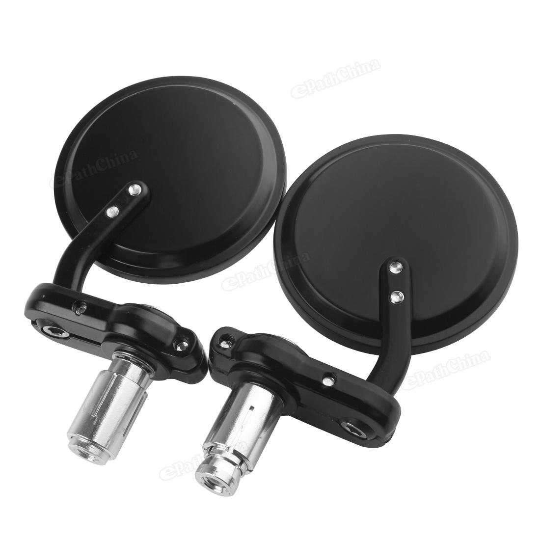 2 pièces/lot 3 "rond barre de poignée fin moto 7/8" miroir 22mm Headlebar rétroviseur latéral adapté pour Honda Kawasaki Suzuki Yama