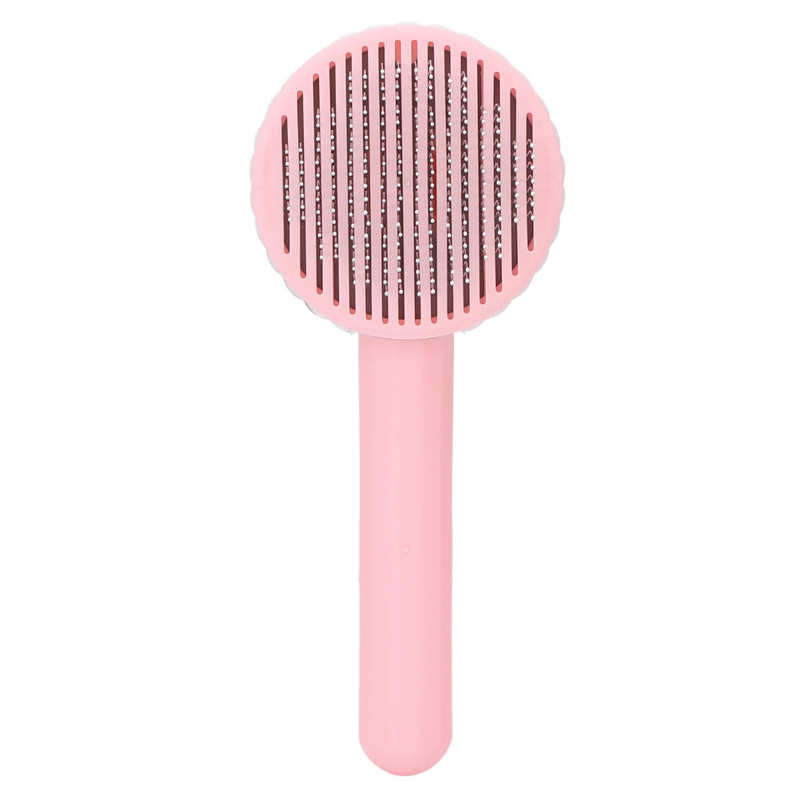 Brosse à poils de chat, peigne à aiguille épaisse pour animaux de compagnie, poils longs: Rose
