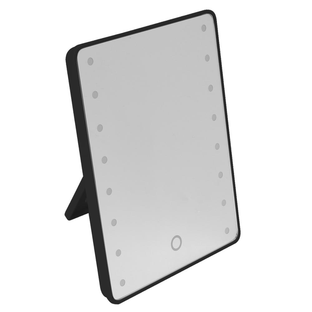 360 Degrees Rotation Makeup Mirror 16/22 LED Adjustable Touch Screen Cosmetic Beauty Desktop Vanity Table Stand Mirrors: Black 16 LED Mirror