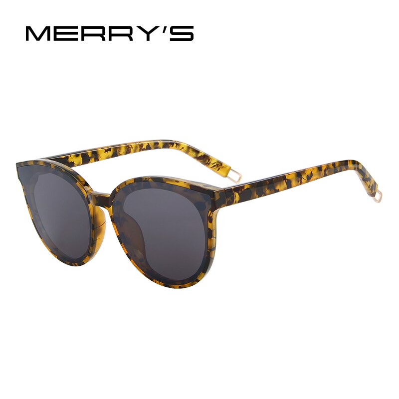 Merry's dames klassieke merk zonnebrillen vintage cat eye zonnebril s' 8094: C09 luipaardzwart