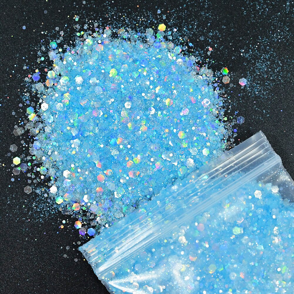 50 gram negle diamant glitter pailletter ,21 farve hvid symfoni serie/hexagon/holografisk/ neglekunst lak manicure dekoration #fd15: 10