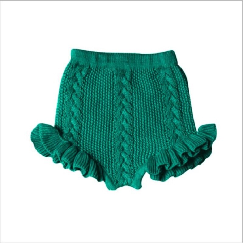 Pantalones cortos de para niños, bombachos de punto con dibujos animados, flores, de tres a ocho años: green / 90-18-24M